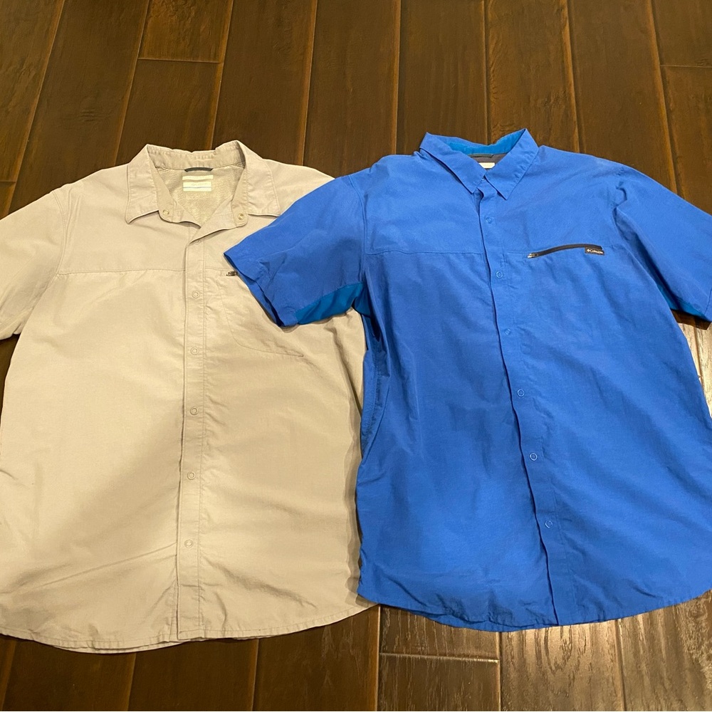 Columbia Men's Casual Shirts in Blue and Gray